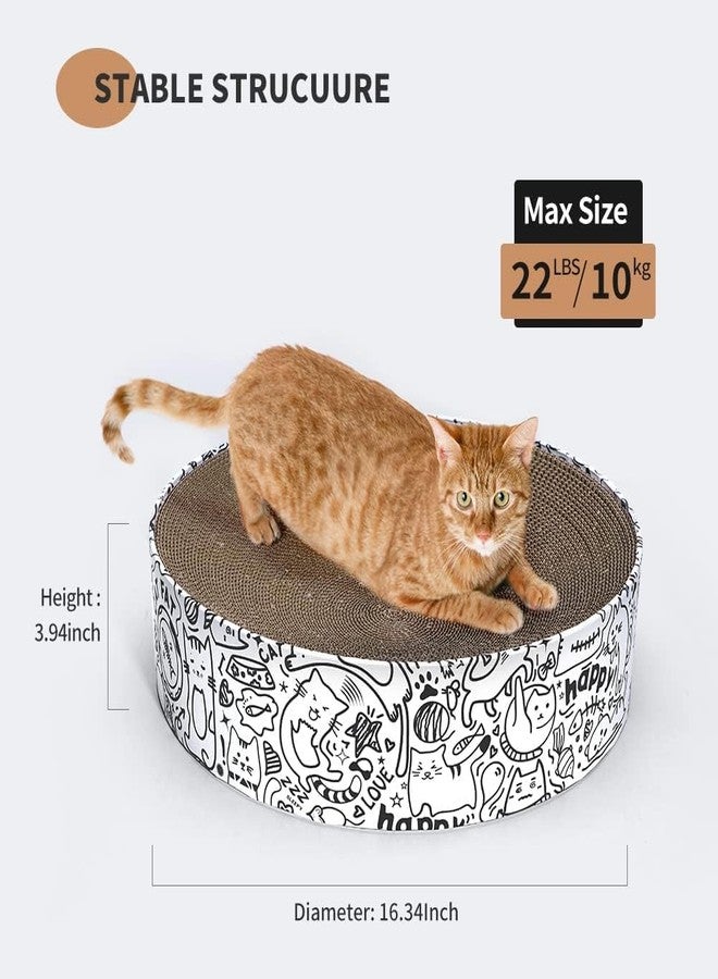 KittuPet Oval Cat Scratcher Cardboard Bed Lounge Couch for Indoor Cats 2 in 1 Cat Scratch Pad Bowl Nest 17"x13.5" Kitty Cat Scratching Board Pad Corrugated Lounge Cat - Image 2